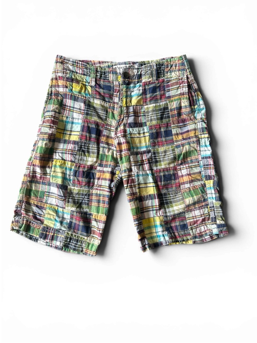 Plugg Plaid Patchwork Cotton Men’s Shorts - Multicolor